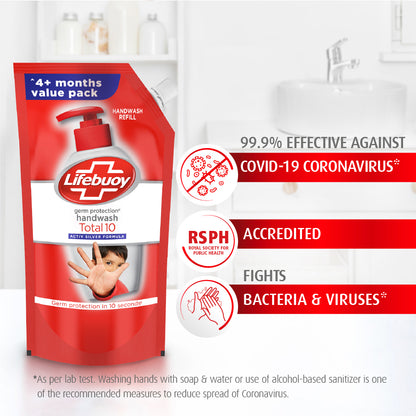 Lifebuoy Total 10 Activ Naturol Germ Protection Handwash Refill 750 ml (buy 1 get 1 free)