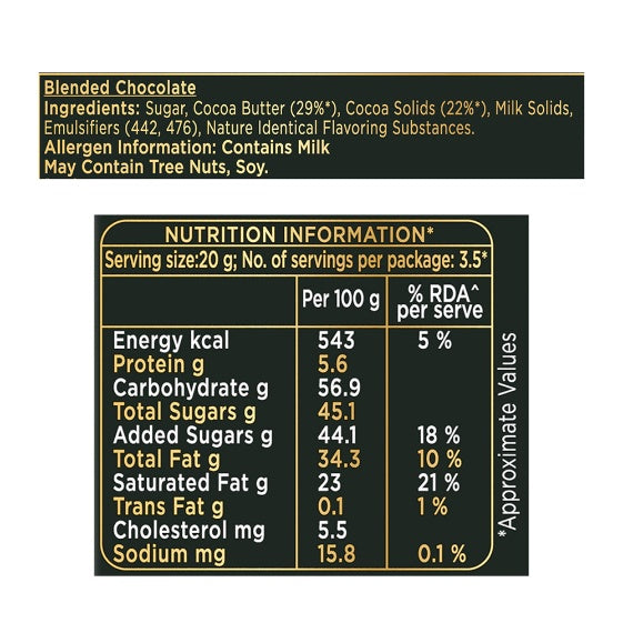 Cadbury Bournville 50% Cocoa Dark Chocolate Bar 80 g