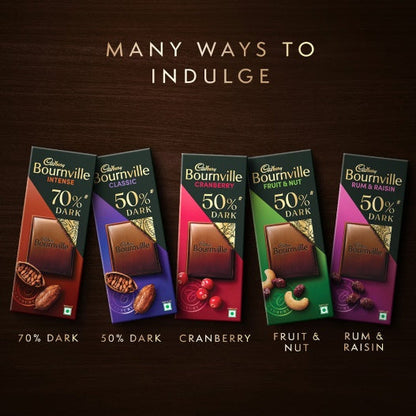 Cadbury Bournville 50% Cocoa Dark Chocolate Bar 80 g