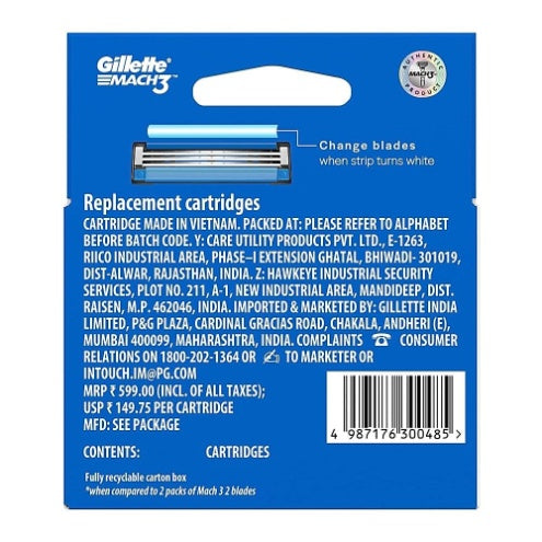 Gillette Mach3 Cartridge 4 pcs
