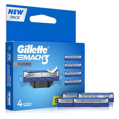 Gillette Mach3 Turbo Cartridge 4 pcs