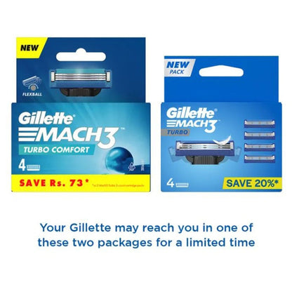 Gillette Mach3 Turbo Cartridge 4 pcs