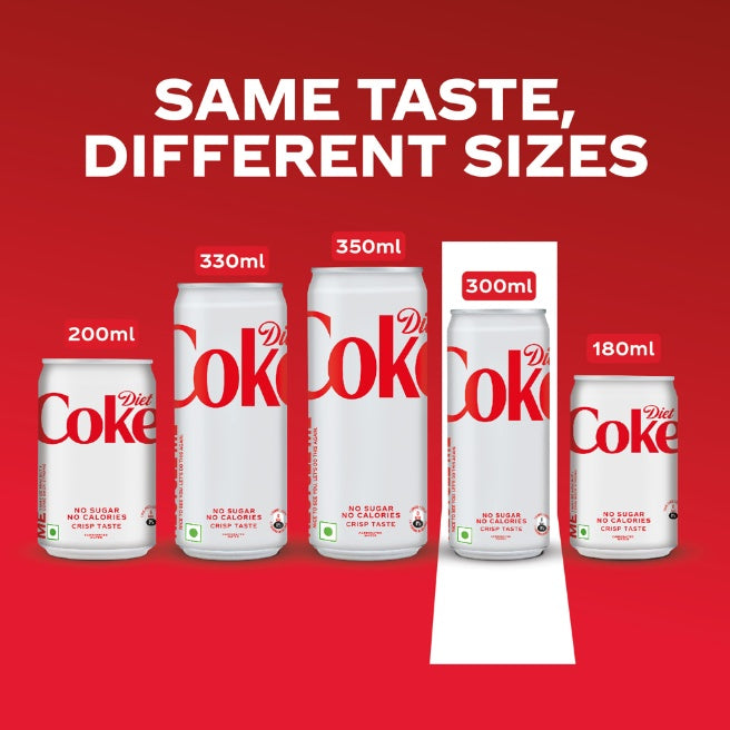 Coca Cola Diet Coke Carbonated Soft Drink Can 300 ml