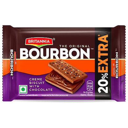 Britannia Bourbon Cream Biscuits 60 Gm