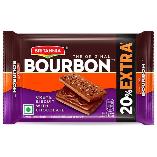 Britannia Bourbon Cream Biscuits 60 Gm