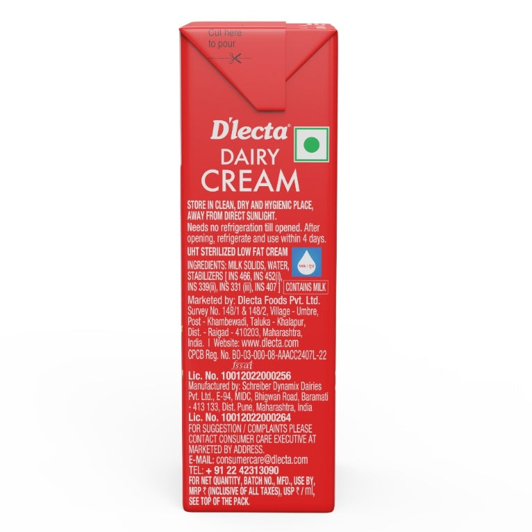 D'Lecta Cream Tetrapak 200 ml