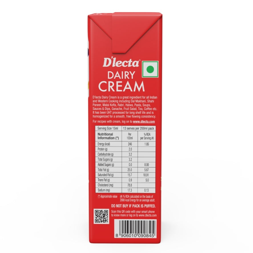 D'Lecta Cream Tetrapak 200 ml
