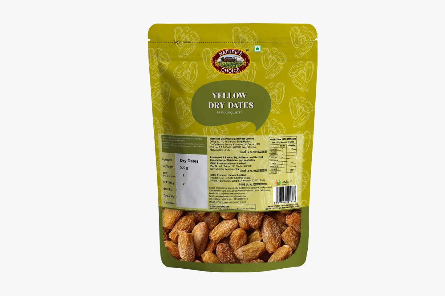 Nature's Choice Yellow Dry Dates 500 g