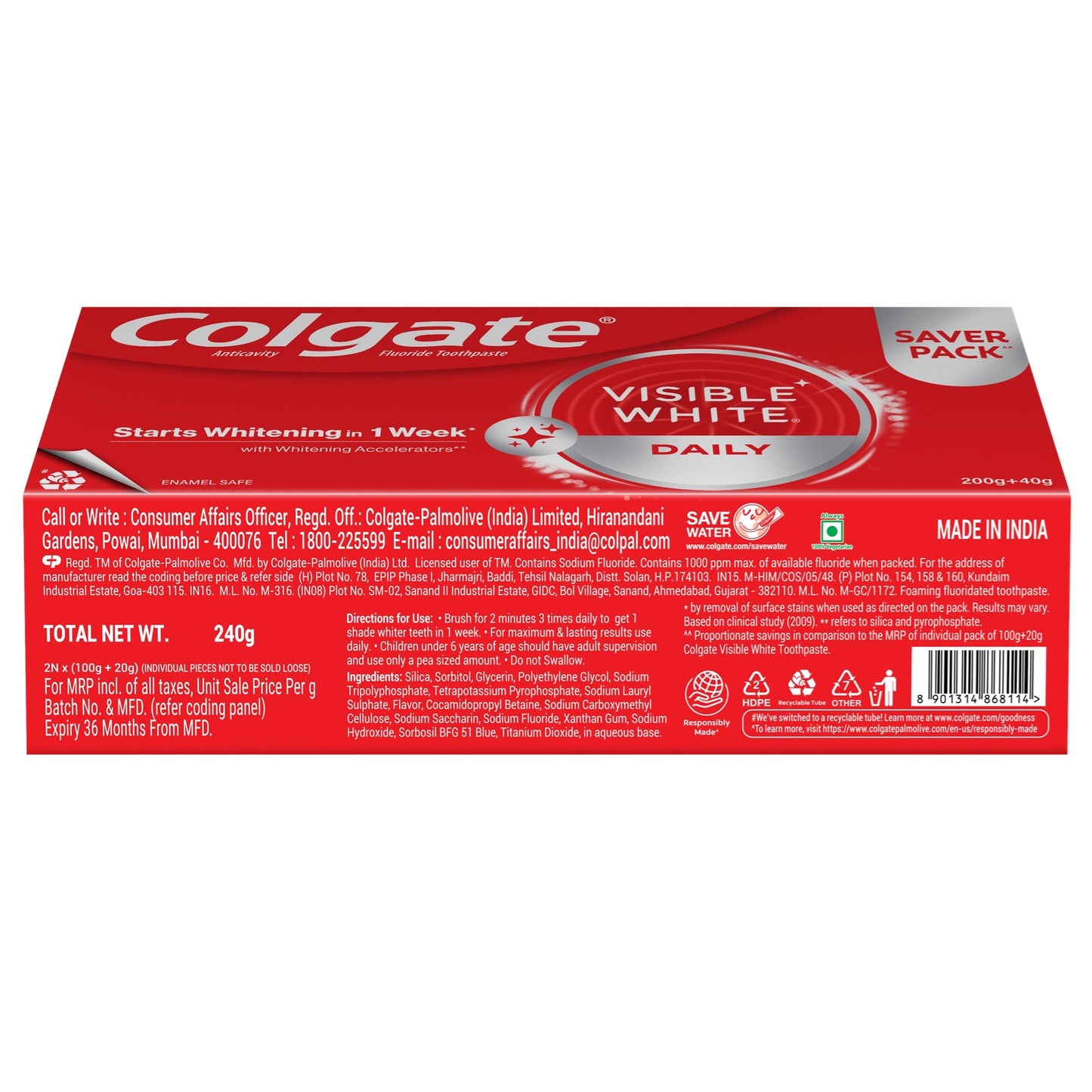 Colgate Visible White Toothpaste 200 gm