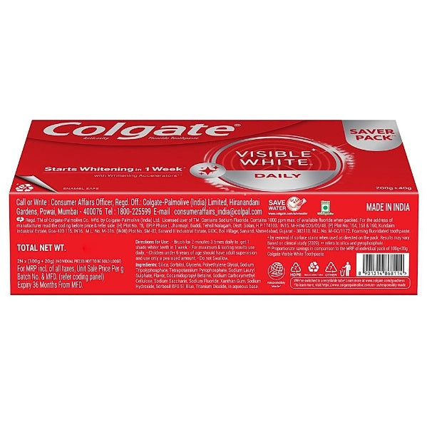 Colgate Visible White Toothpaste 200 g