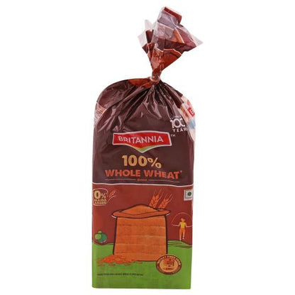 Britannia 100% Whole Wheat Bread 450 Gm