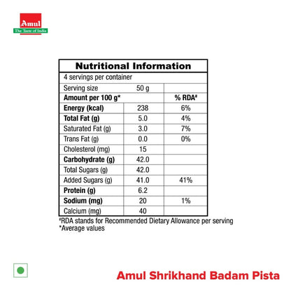 Amul Shrikhand Badam Pista Cup 200 g