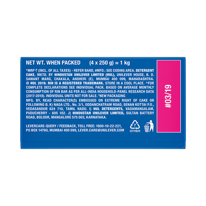 Rin Detergent Bar 4x250 gm