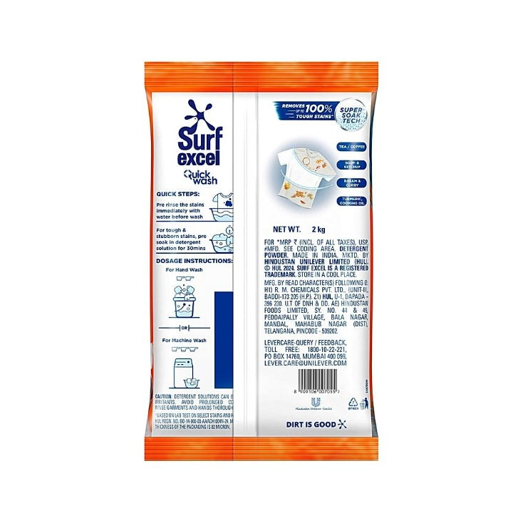 Surf Excel Quick Wash Detergent Powder 2 kg
