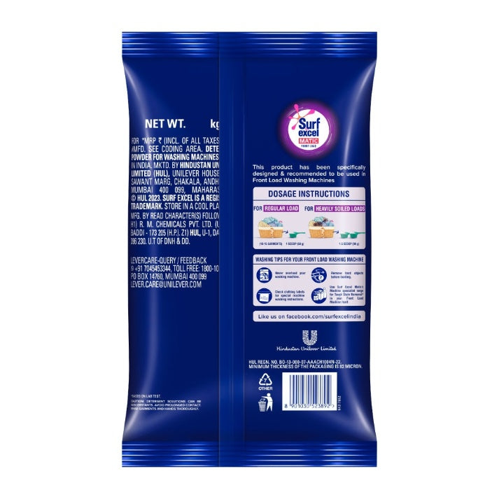 Surf Excel Matic Front Load Detergent Powder 2 kg