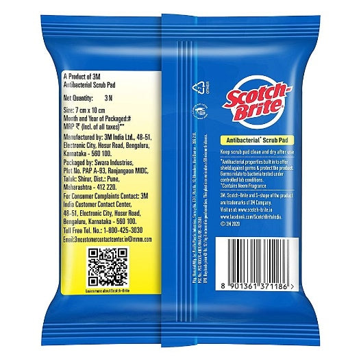 Scotch Brite Antibacterial Scrub Pad Scrub Pad 3 pcs (2.75x4)