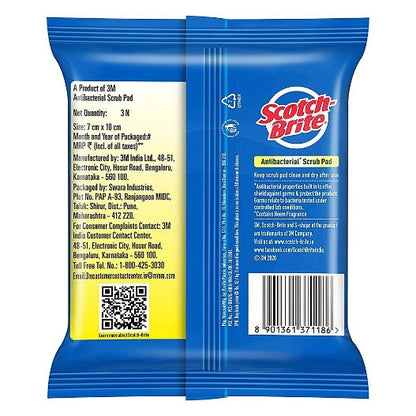 Scotch Brite Antibacterial Scrub Pad Scrub Pad 3 pcs (2.75x4)