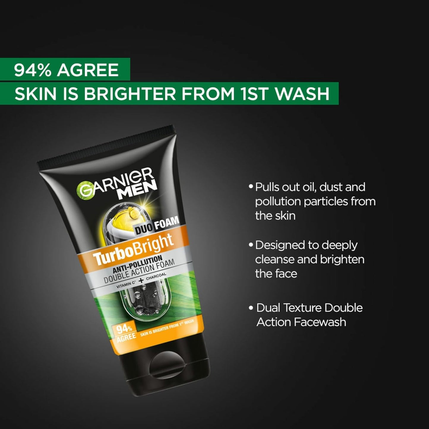 Garnier Men Powerwhite Duo Face Wash 100 g