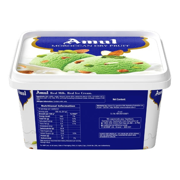 Amul Moroccan Dryfruit Icecream 1 ltr (party pack)