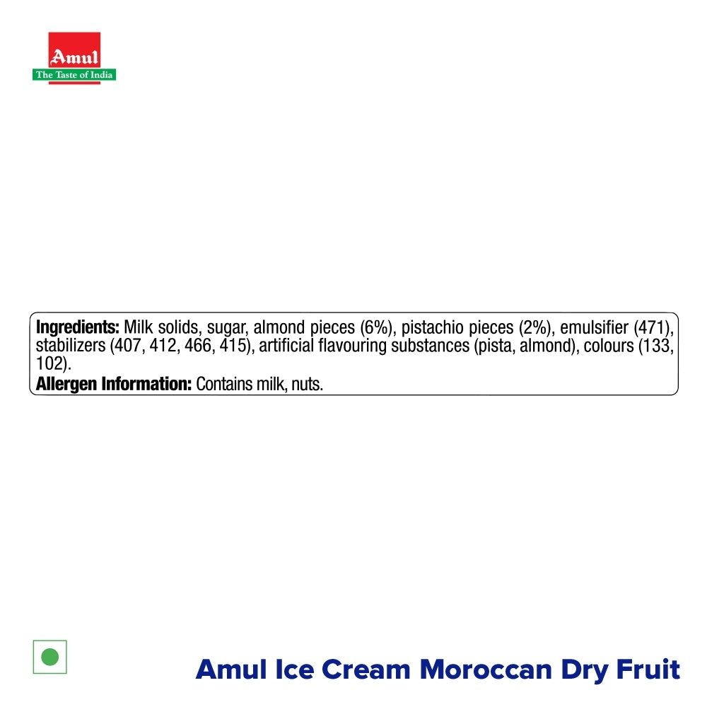Amul Moroccan Dryfruit Icecream 1 ltr (party pack)