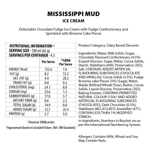 Baskin Robbins Mississippi Mud Ice Cream 500 ml