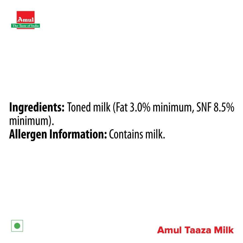 Amul Taaza Toned Milk Tetrapack 200 ml