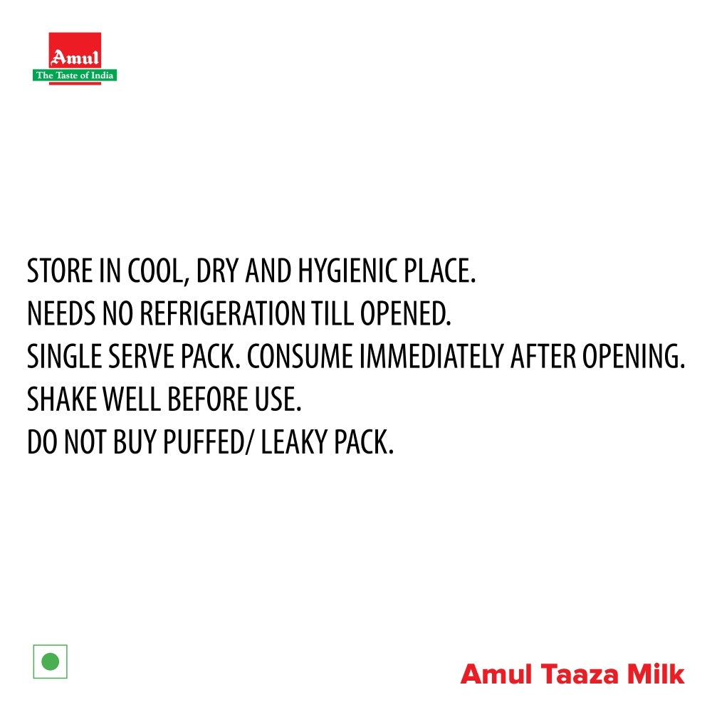 Amul Taaza Toned Milk Tetrapack 200 ml
