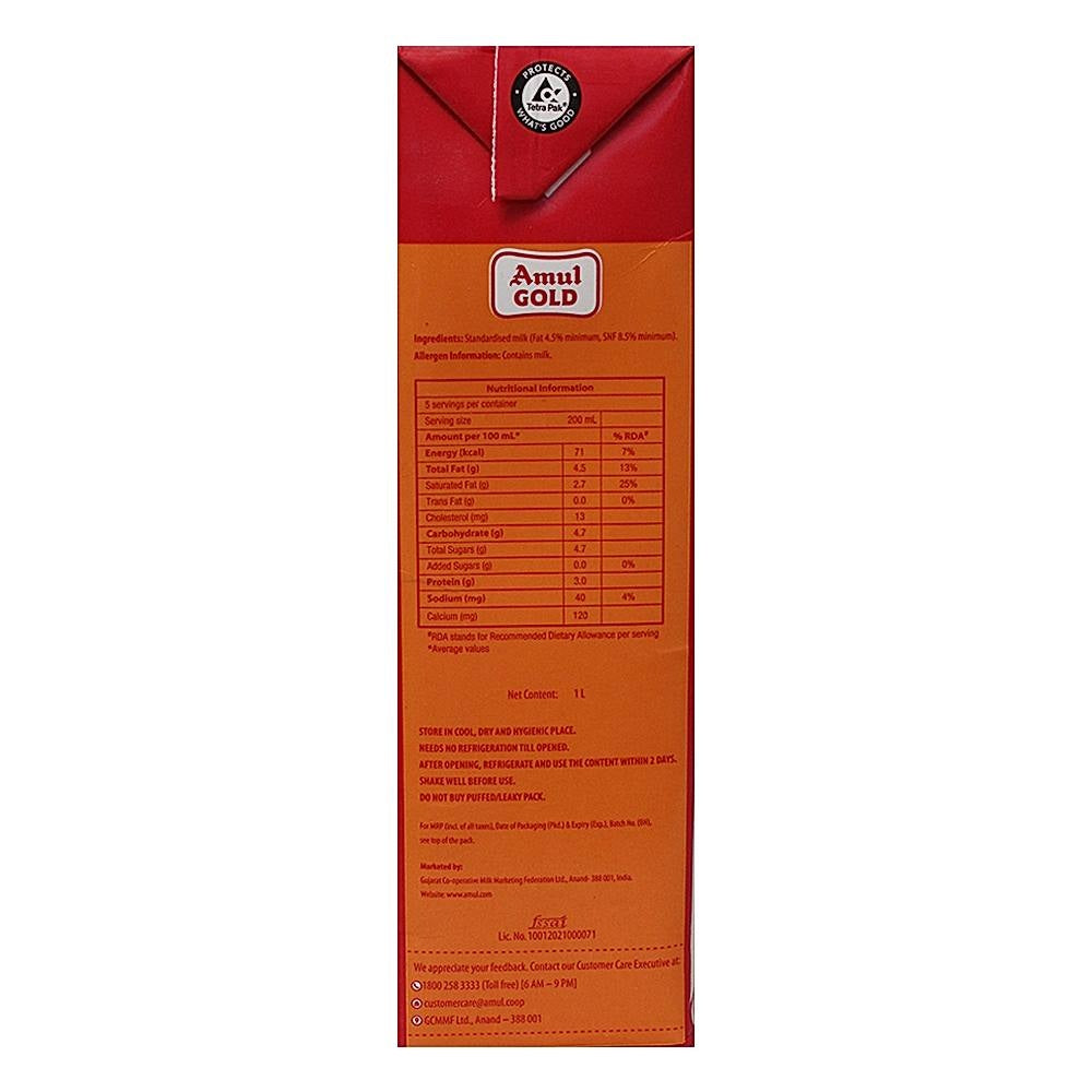 Amul Gold Milk Tetrapack 1 ltr