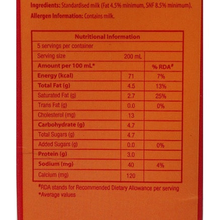 Amul Gold Milk Tetrapack 1 ltr