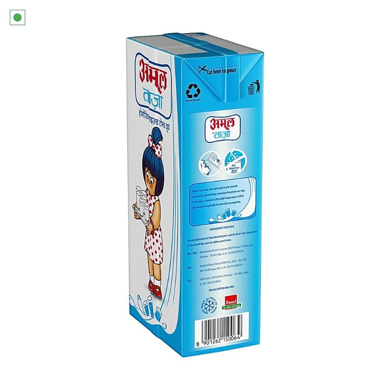 Amul Taaza Toned Milk Tetrapack 1 ltr