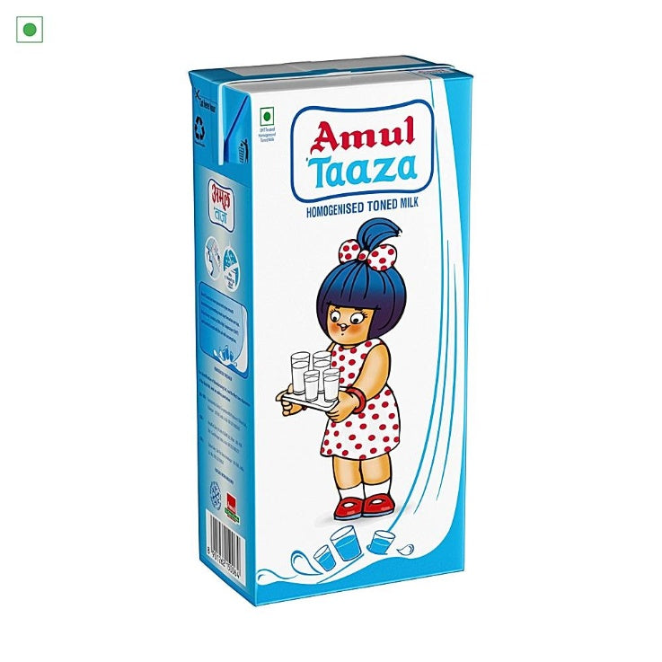 Amul Taaza Toned Milk Tetrapack 1 ltr