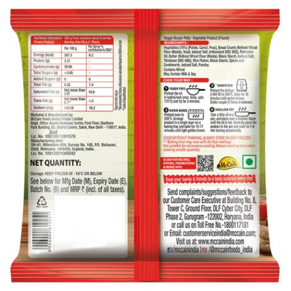 Mccain Veggie Burger Patty 360 g