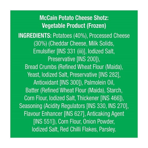 Mccain Potato Cheese Shotz 250 g