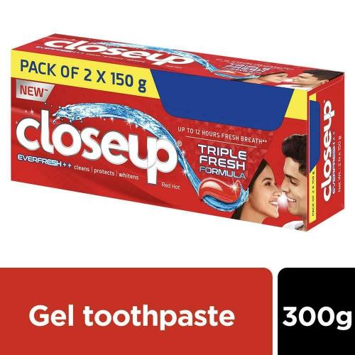 Close Up Everfresh+Anti-Germ Gel Toothpaste Red Hot 2X150 Gm