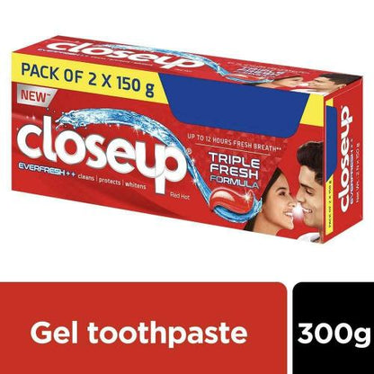 Close Up Everfresh+Anti-Germ Gel Toothpaste Red Hot 2X150 Gm