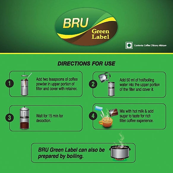 Bru Green Label Filter Coffee 500 g