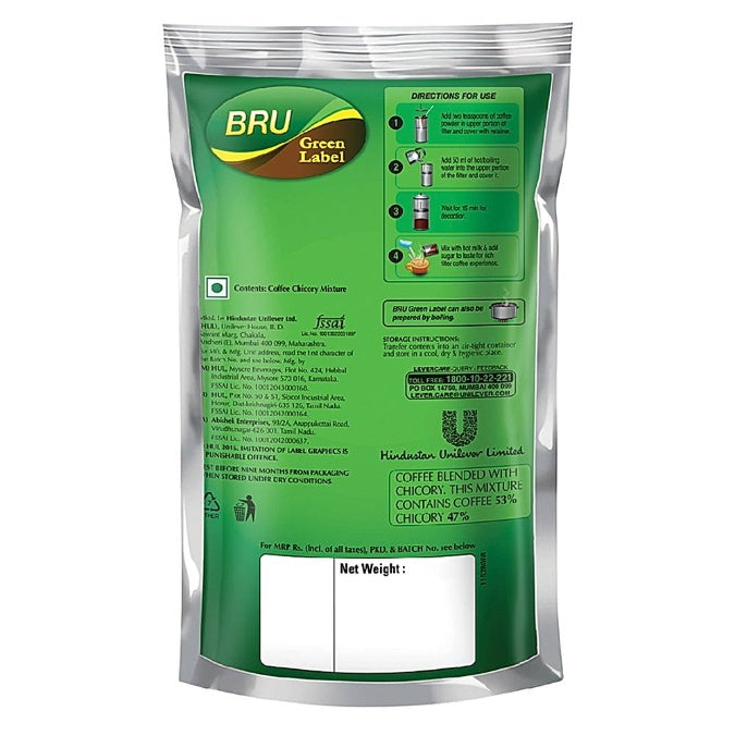 Bru Green Label Filter Coffee 500 g