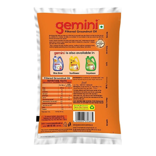 Gemini Filtered Groundnut Oil 870 g