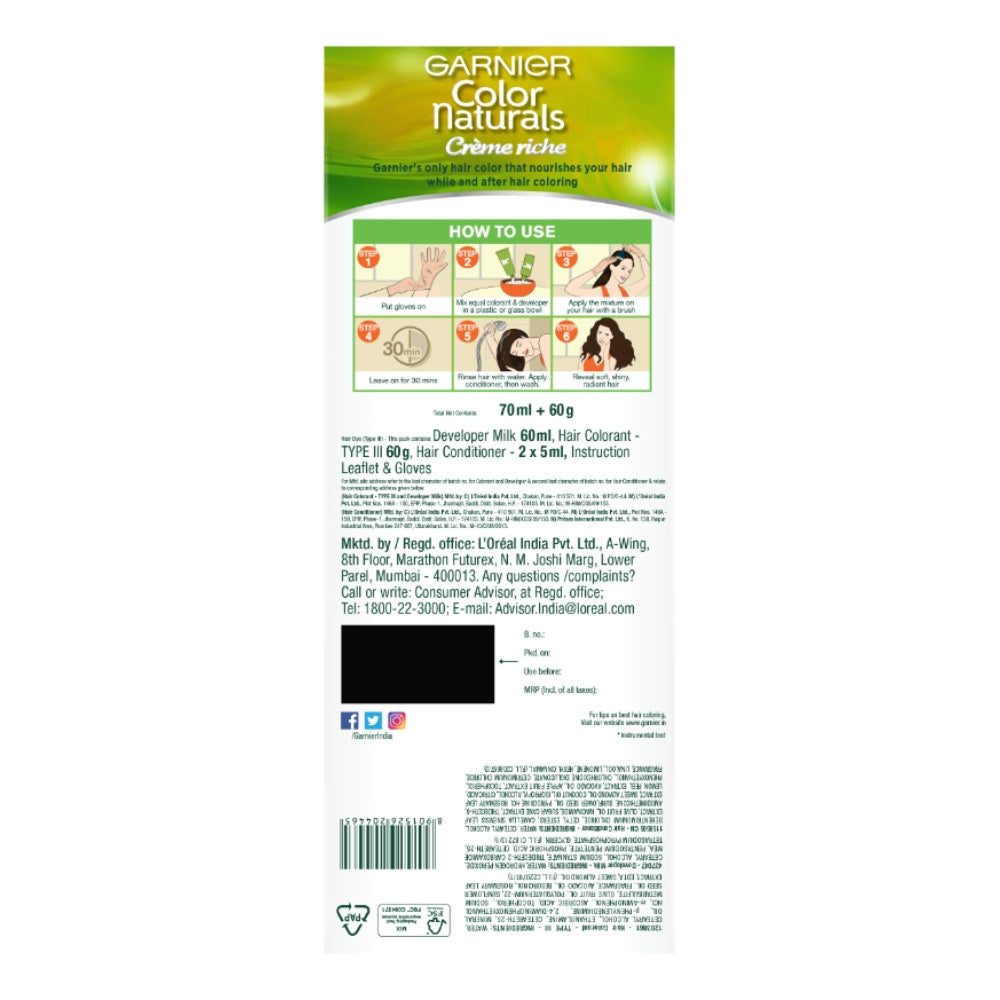Garnier Colour Natural Dark Brown 3 Hair Colour 20 ml