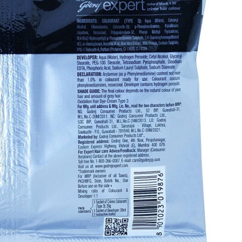 Godrej Expert Rich Creme Natural Black Hair Colour 20 g