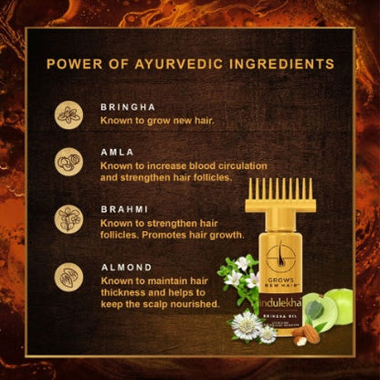 Indulekha Bringha Oil, Reduces Hair Fall And Grows New Hair, 1 Ayurvedic Oil 100 ml
