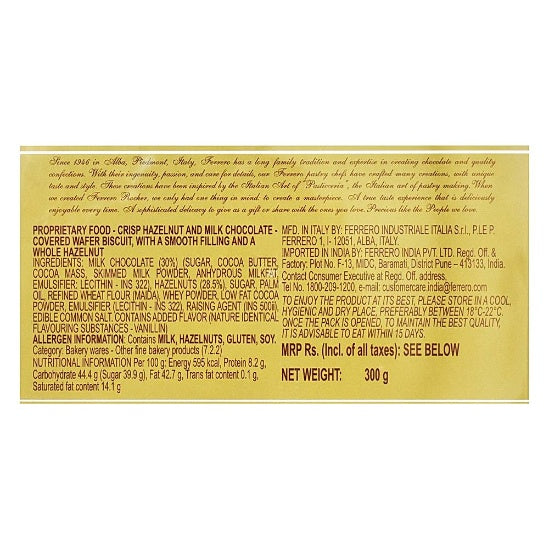 Ferrero Rocher Hazelnut Chocolates Box pack of 24