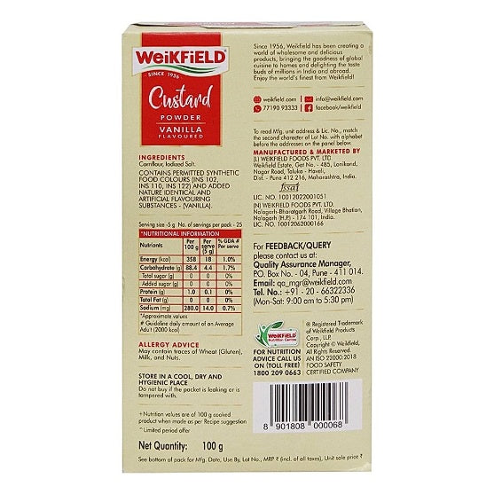 Weikfield Custard Powder Vanilla 100 g