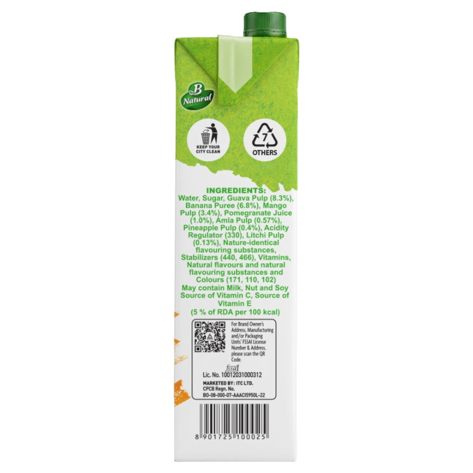 B Natural Mixed Fruit Tetrapak 1 ltr