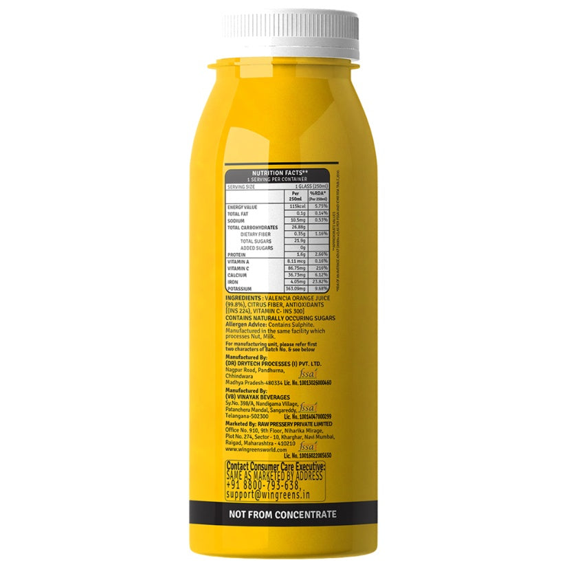 Raw Pressery Orange Juice 250 ml
