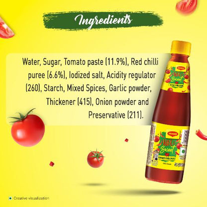 Maggi Hot & Sweet Tomato Ketchup Bottle 200 gm