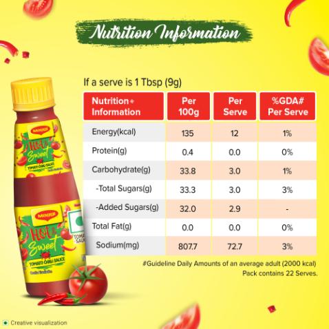 Maggi Hot & Sweet Tomato Ketchup Bottle 500 g