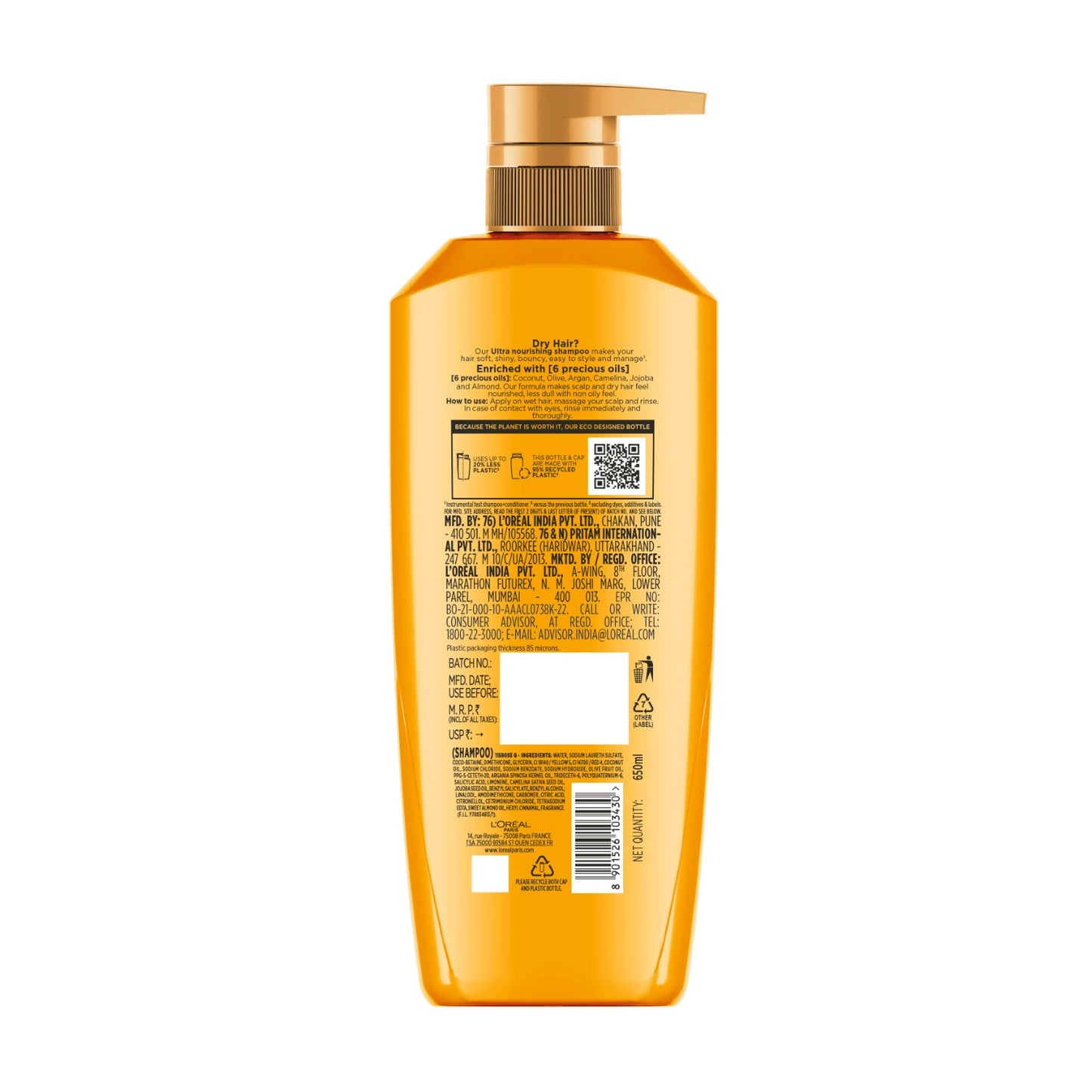 L'Oreal Paris 6 Oil Nourish Shampoo 640 ml