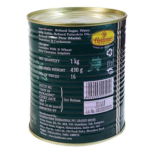 Haldiram'S Nagpur Gulabjamun Tin 1 kg