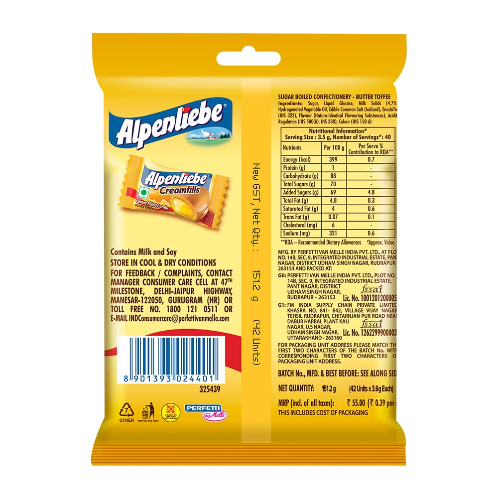 Alpenliebe Creamfills Butter Candy 152 g
